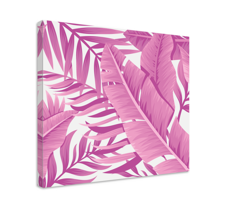 Tableau fleurs et plantes feuilles tropicales roses - TenStickers