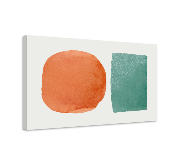 Tableau abstrait aquarelle circulaire et rectangulaire - TenStickers