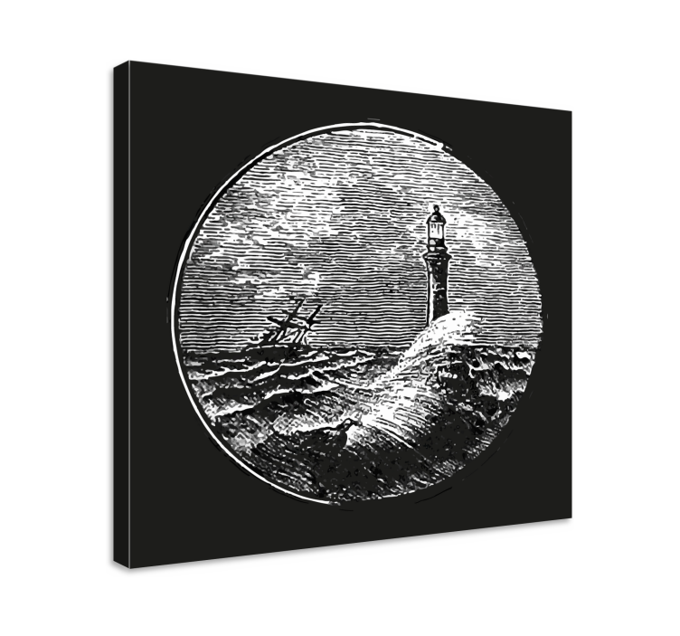 Tableau paysages phare au milieu des vagues - TenStickers