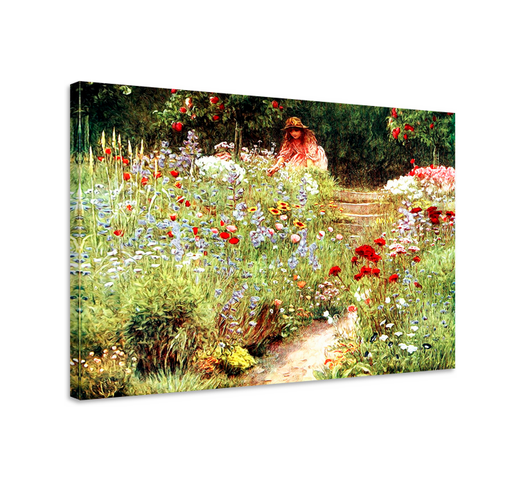 Tableau paysage Style cottagecore jardin vintage - TenStickers