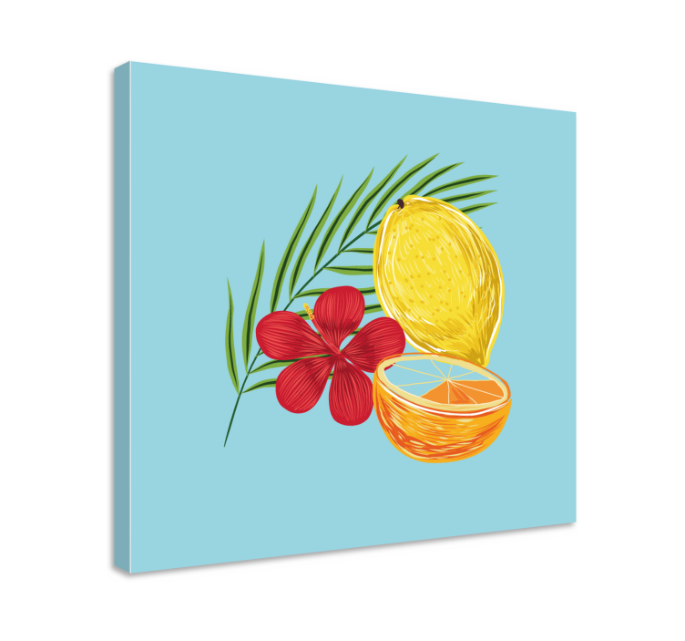 Tableau cuisine Conception de fruits citrons pastel - TenStickers