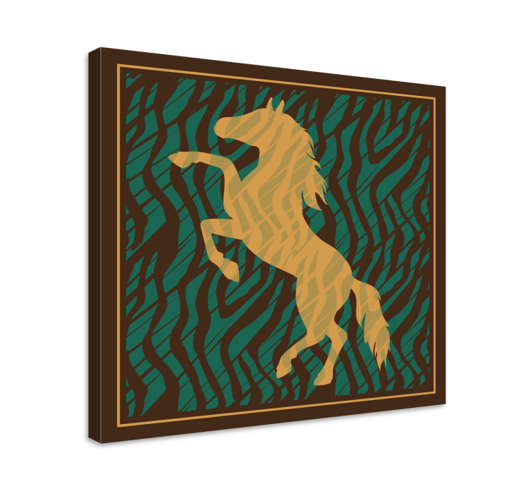 Tableau cheval Cheval vert et brun de style africain - TenStickers