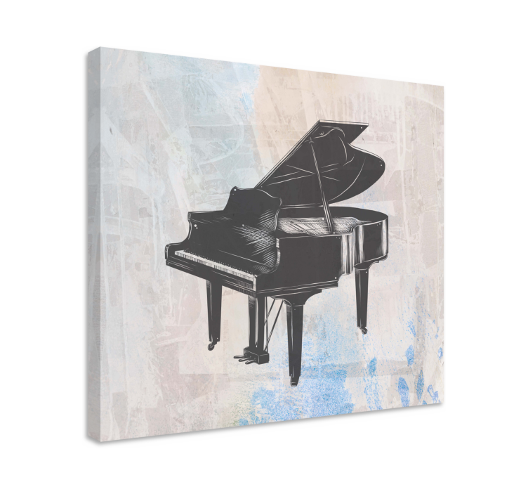 Tableau vintage tableau shabby chic d'un piano - TenStickers
