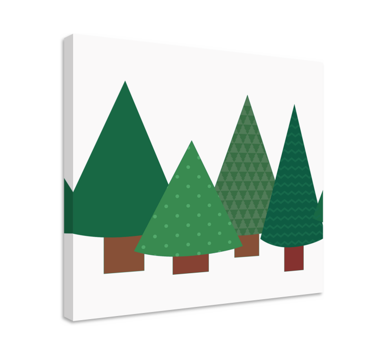 Tableau arbres stylisés verts - TenStickers