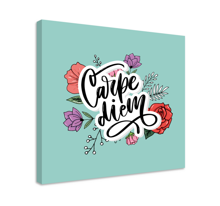 Tableau citation carpe diem fleuri - TenStickers
