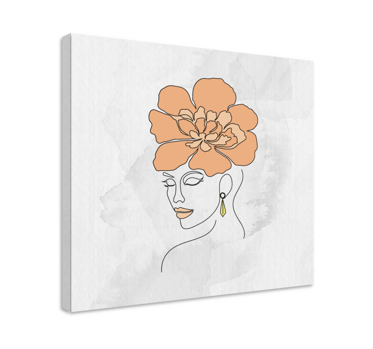 Tableau chambre Visage de fleur minimaliste - TenStickers