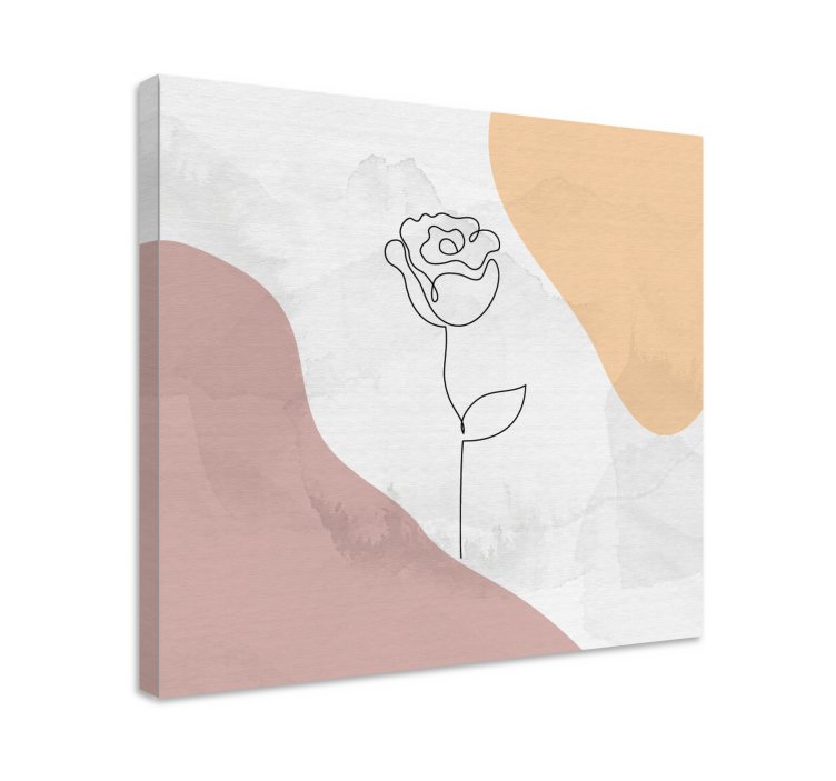 Tableau fleurs et plantes contour de rose élégante - TenStickers