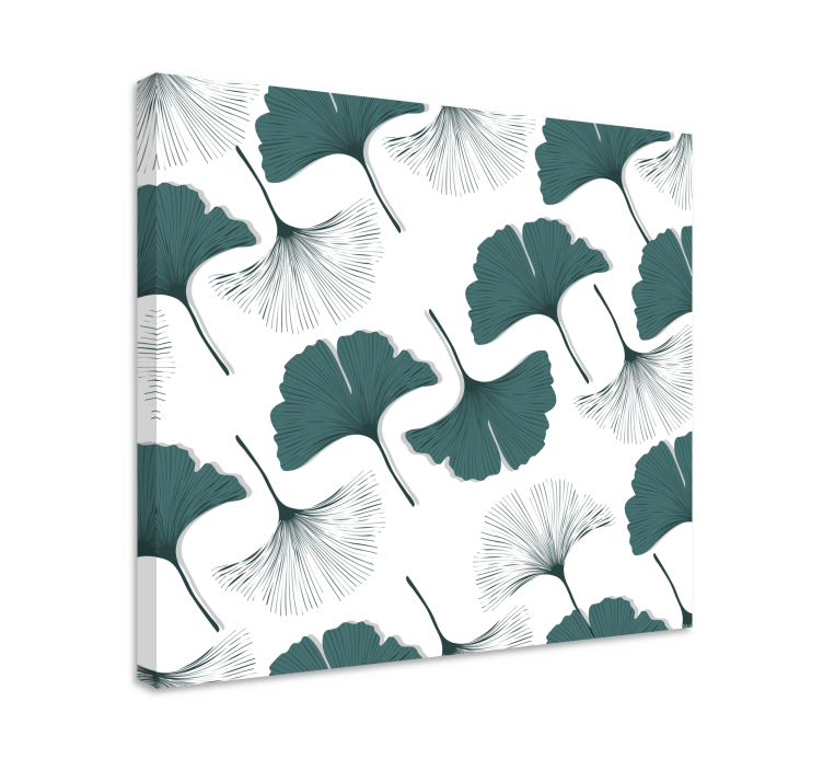 Tableau moderne Modèle sans couture de feuilles de ginkgo - TenStickers