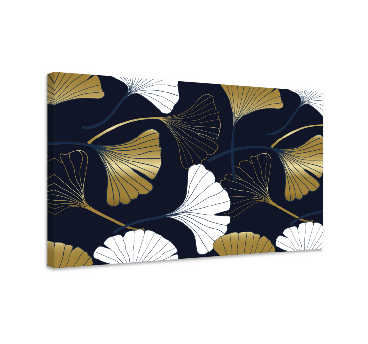 Tableau fleurs et plantes motifs de feuilles de ginkgo - TenStickers
