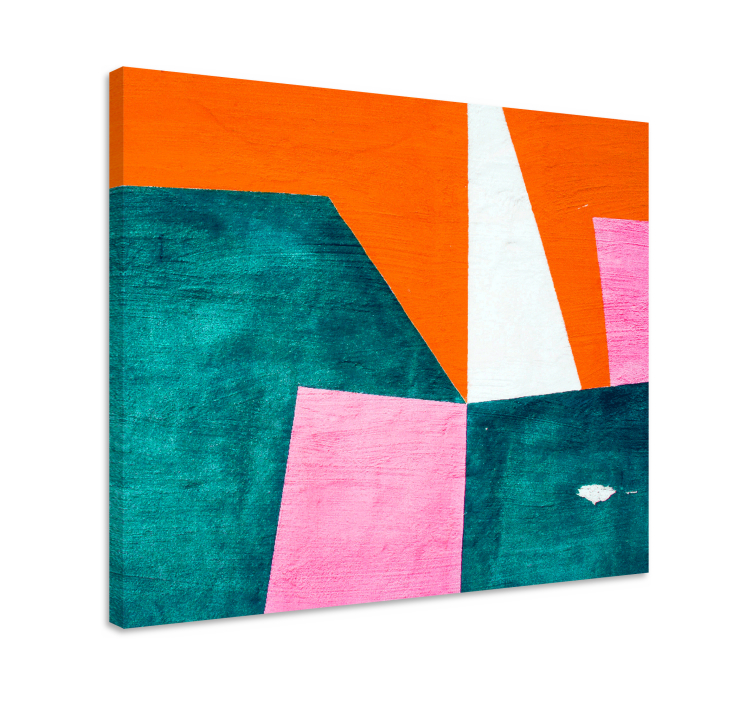 Tableau géométrique composition orange abstraite - TenStickers