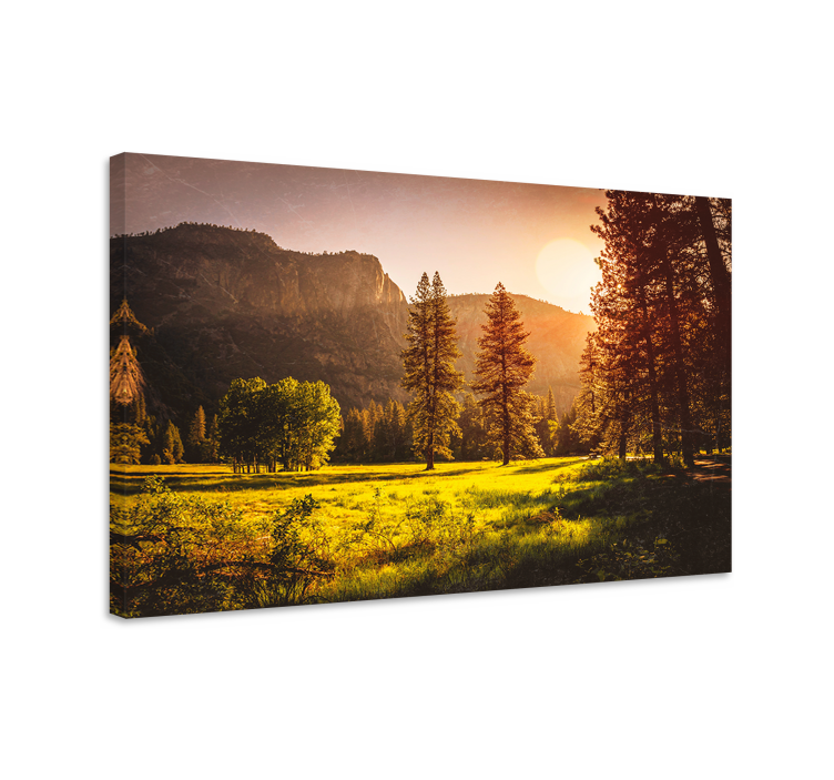 Tableau paysages coucher de soleil sur les montagnes - TenStickers