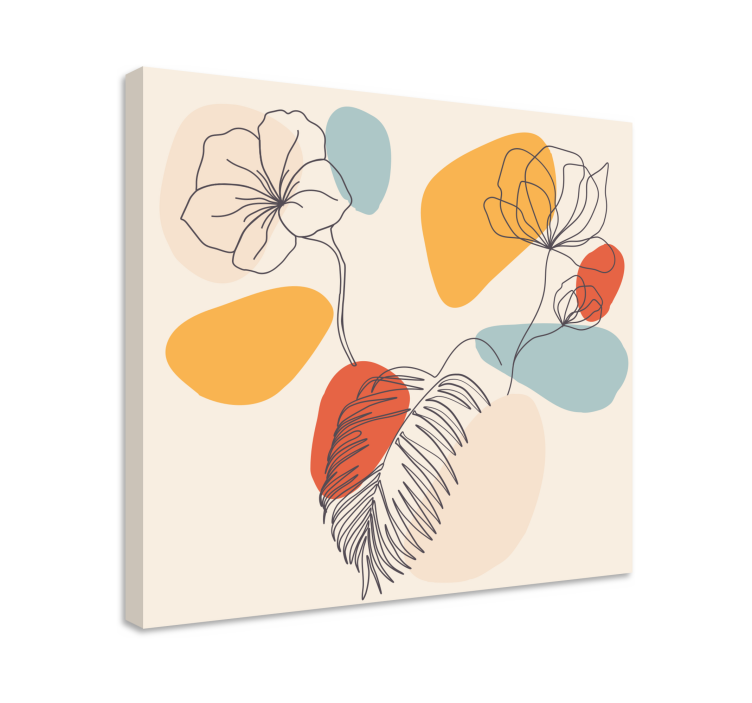 Tableau fleurs et plantes lignes de fleurs superposées - TenStickers