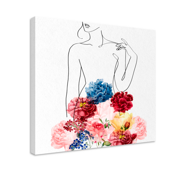 Tableau fleurs et plantes conception de silhouette florale - TenStickers