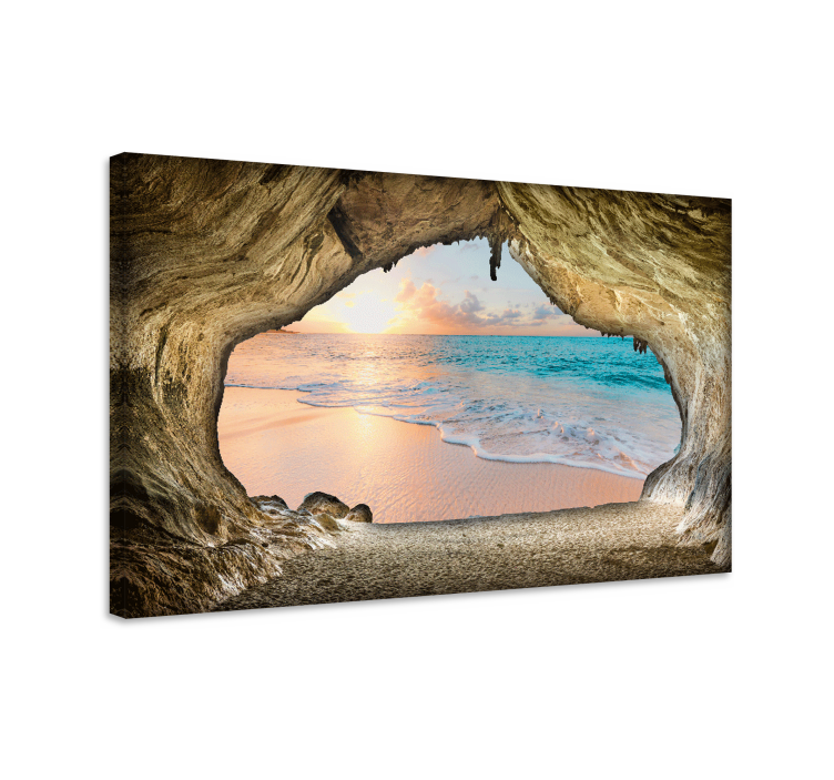 Tableau paysages vue sur la plage de la grotte - TenStickers