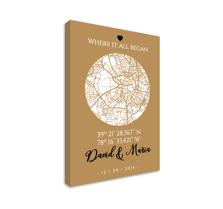 Tableau personnalisé Où tout a commencé - TenStickers