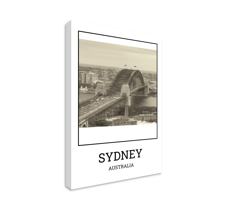Tableau villes et pays sydney blanco et noir - TenStickers