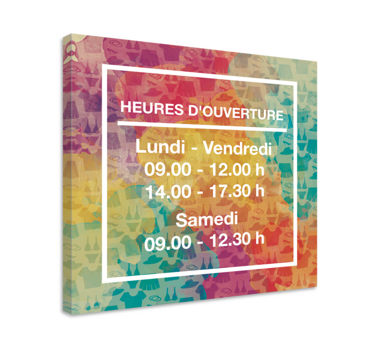 Tableau personnalisé heures d'ouverture: Heures d'ouverture - TenStickers