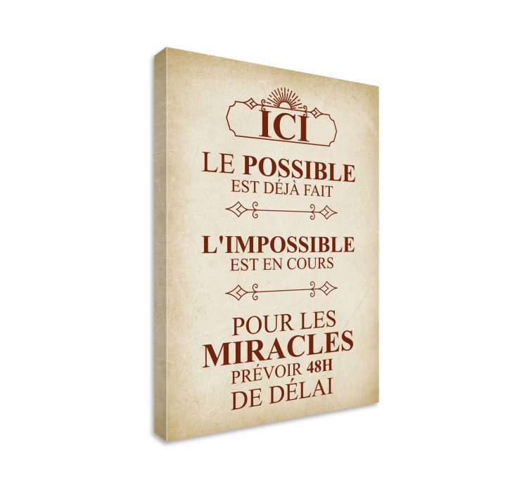 Tableau bureau pour les miracles, attendez 48h - TenStickers