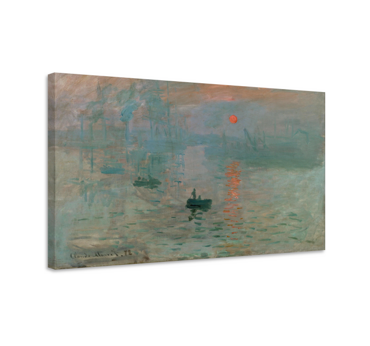 Tableau art impression, soleil levant de Monet est un tableau à l - TenStickers