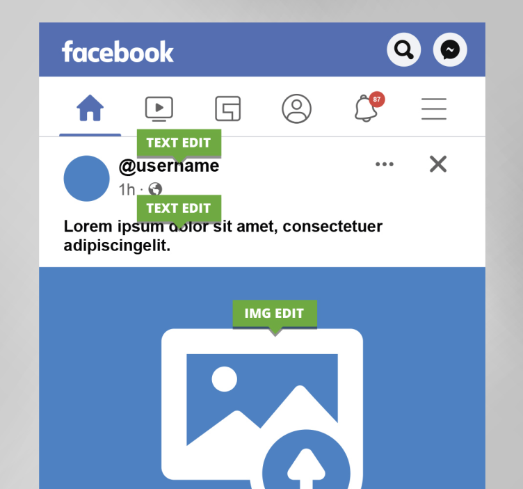 Tableau personnalisé écran facebook - TenStickers