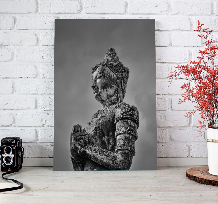 Tableau bouddha Buda gris - TenStickers
