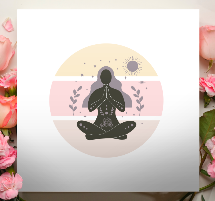 Tableau maison Belles poses de yoga en cercle - TenStickers