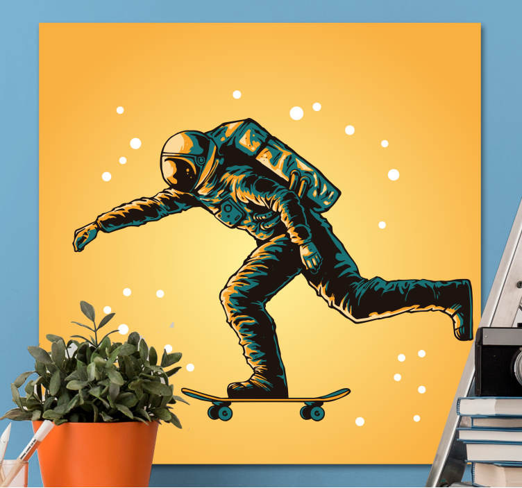 Cadre jeux vidéo aventure de l'astronaute skateur - TenStickers
