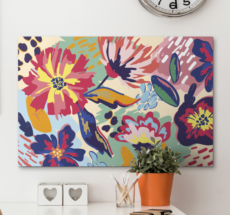 Tableau moderne Fleur peinte moderne - TenStickers