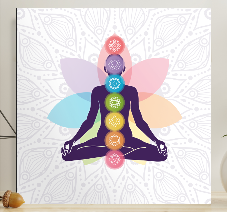 Tableau moderne Les symboles des sept chakras - TenStickers