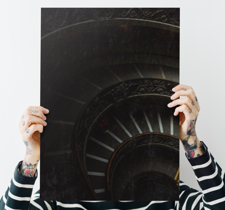 Tableau abstrait profondeur d'escalier en spirale - TenStickers