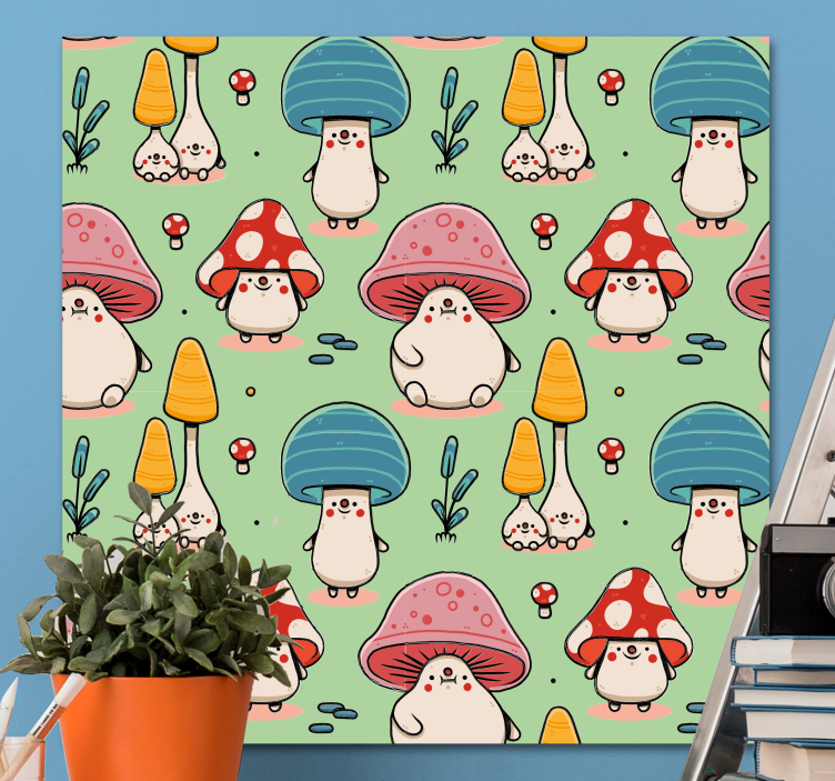 Tableau animaux créatures champignons mignons - TenStickers