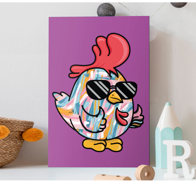 Tableau animaux personnage de poulet cool - TenStickers