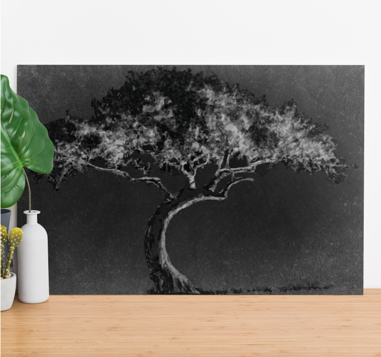 Tableau arbres silhouette d'arbre solitaire - TenStickers