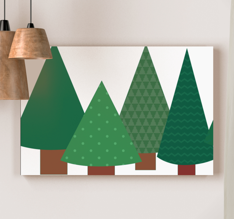 Tableau arbres stylisés verts - TenStickers