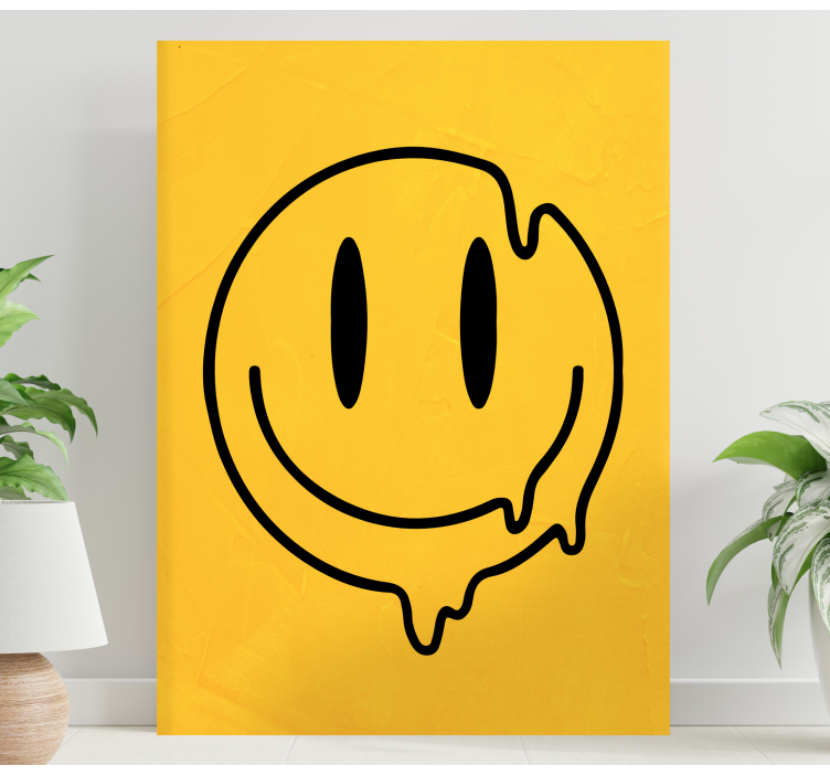 Tableau moderne Icône smiley liquide - TenStickers
