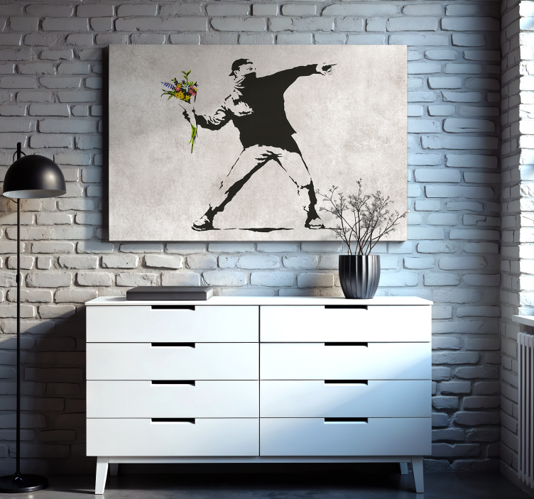 Tableau art jeter des fleurs - TenStickers