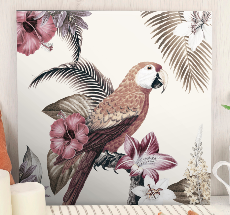 Tableau oiseaux scène de perroquet tropical - TenStickers