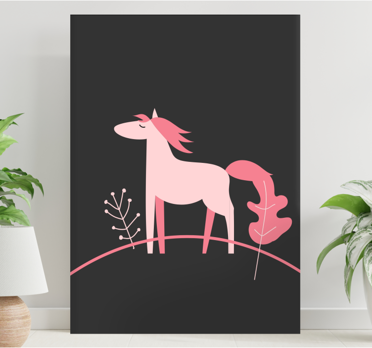 Tableau chevaux élégant rose - TenStickers