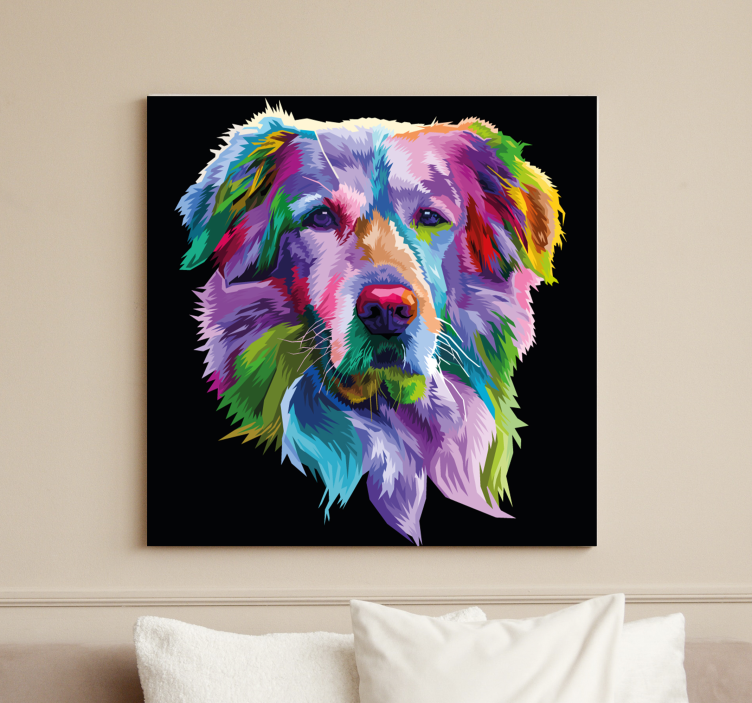 Tableau chiens portrait canin vibrant - TenStickers