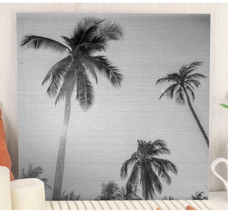 Tableau paysages silhouettes de palmiers tropicaux - TenStickers