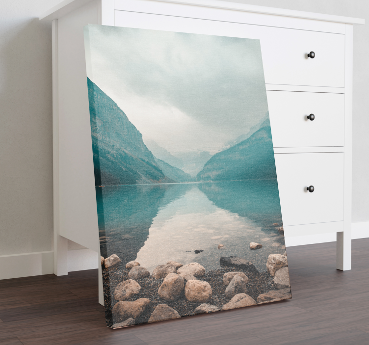 Tableau paysages vue sereine sur le lac et la montagne - TenStickers