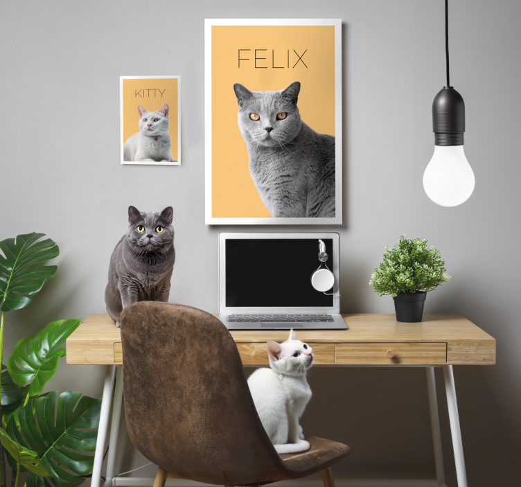 Tableau bureau portrait minimaliste de l'animal de compagnie à l' - TenStickers