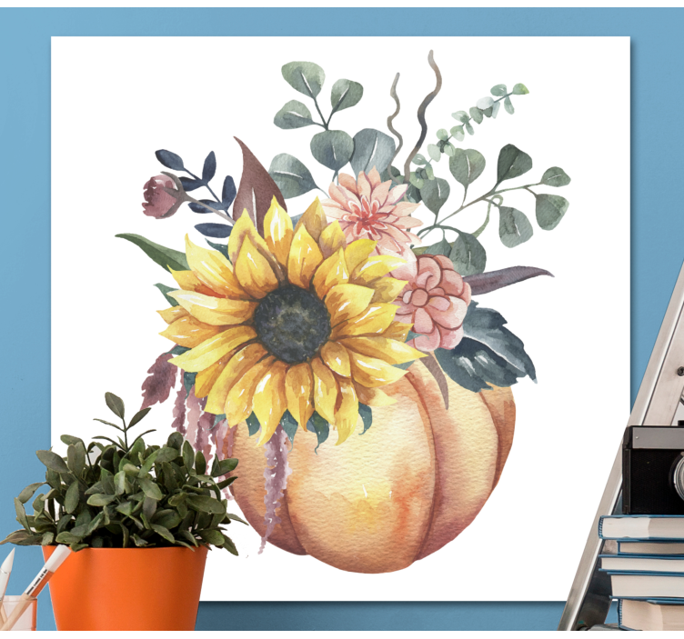 Tableau Tournesol et citrouille morts - TenStickers