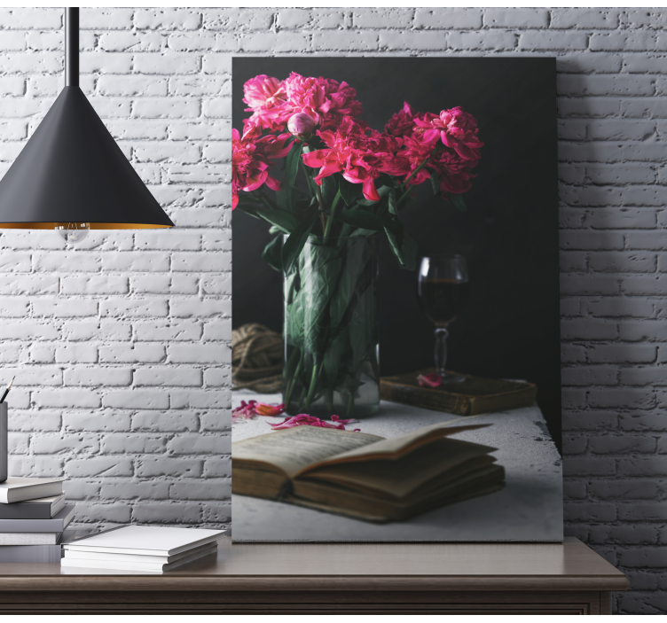 Tableau Verre à vin et vase - TenStickers