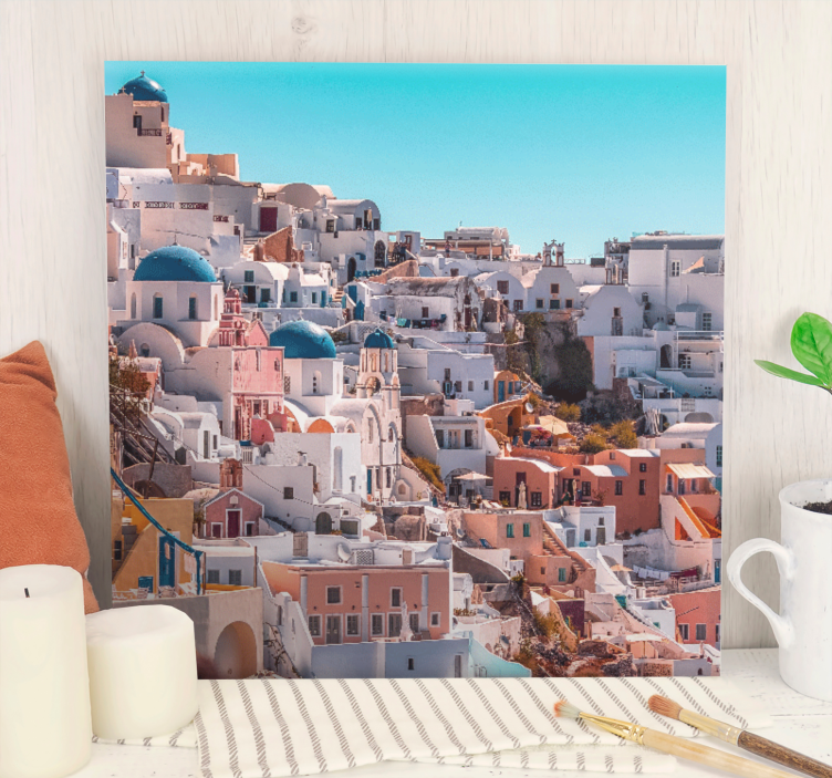 Tableau Vue du ciel nocturne d'été de santorin - TenStickers