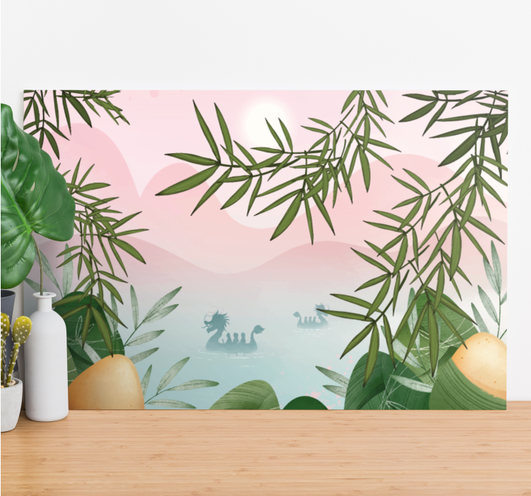 Tableau dinosaures créature majestueuse du lac - TenStickers