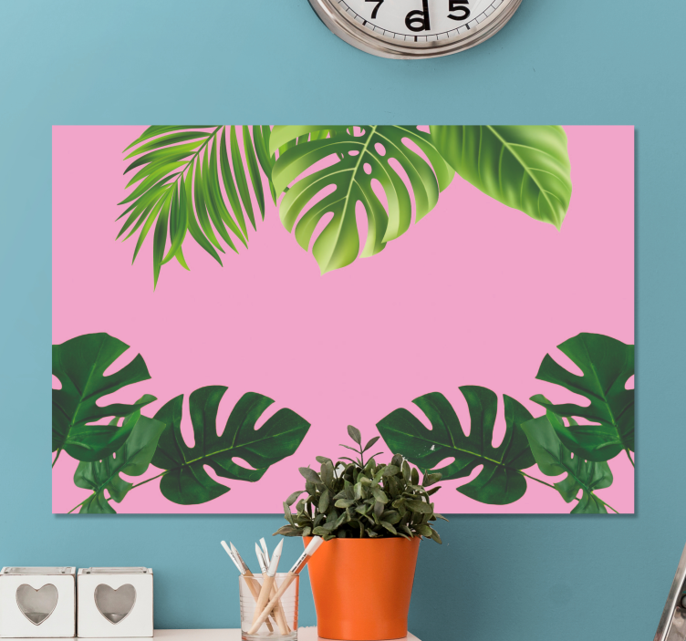 Tableau fleurs et plantes arrangement de feuilles tropicales - TenStickers
