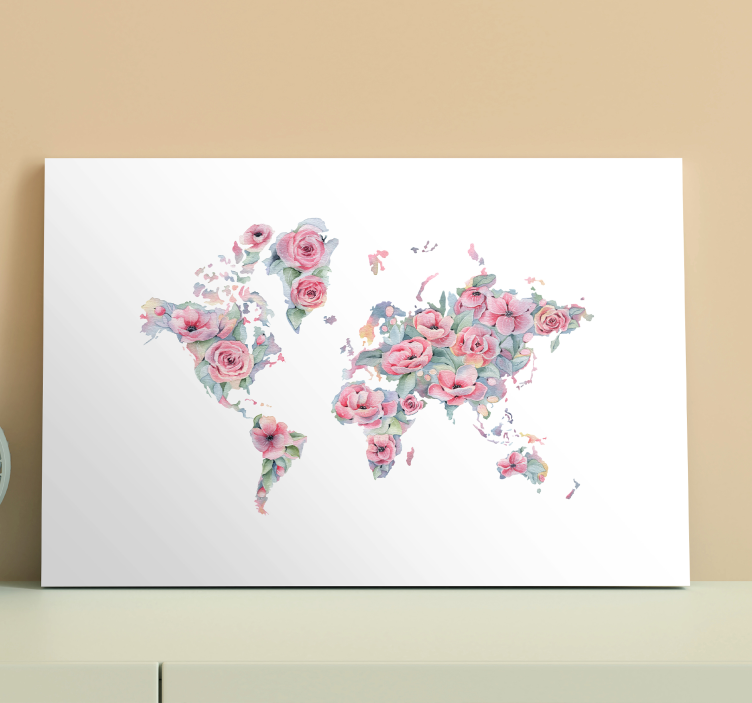 Tableau fleurs et plantes motif floral blanc - TenStickers