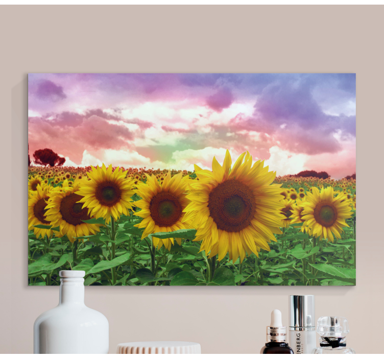 Tableau fleurs et plantes champ de tournesols vibrant - TenStickers