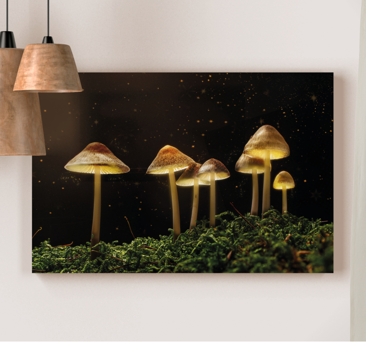 Tableau fleurs et plantes champignons lumineux - TenStickers